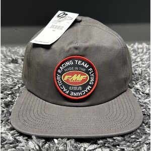 FMF Hat Cap Snapback Grey OSFM Coaster Flat Bill Moto Motocross So Cal New